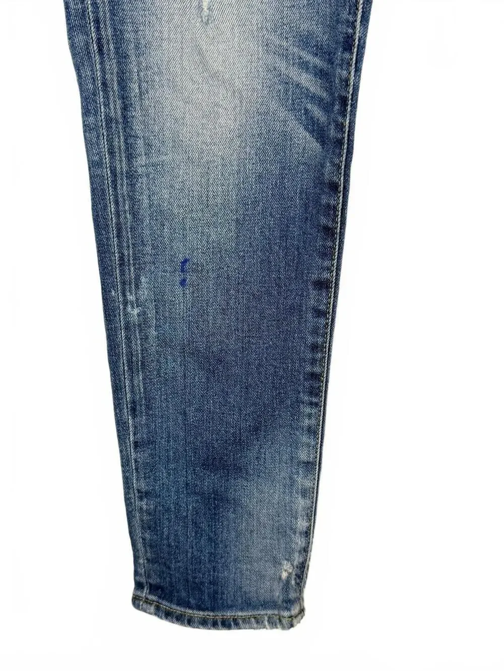 MOUSSY Vintage Dixie Skinny Jeans Distressed Paint Splatter Size 26